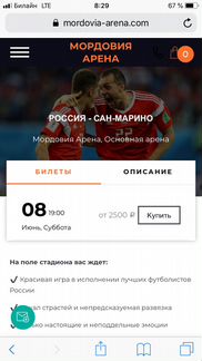 3 билета на матч Россия-Сан-Марино в Саранске 8 ию