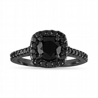 Кольцо с черными бриллиантами