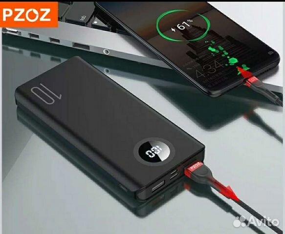 Pzoz 10000mAh Power bank новый