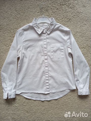Блузка белая для девочки. Рост 146-152