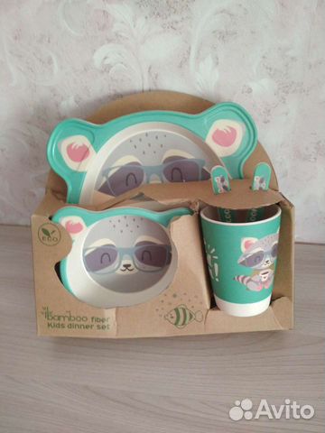 Новый набор детской бамбуковой посуды