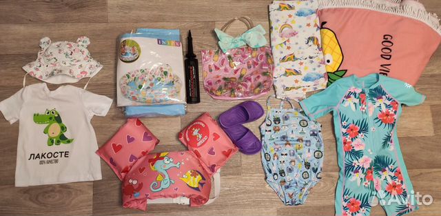 14 вещей для пляжа на девочку 2-4г. (90-100см)