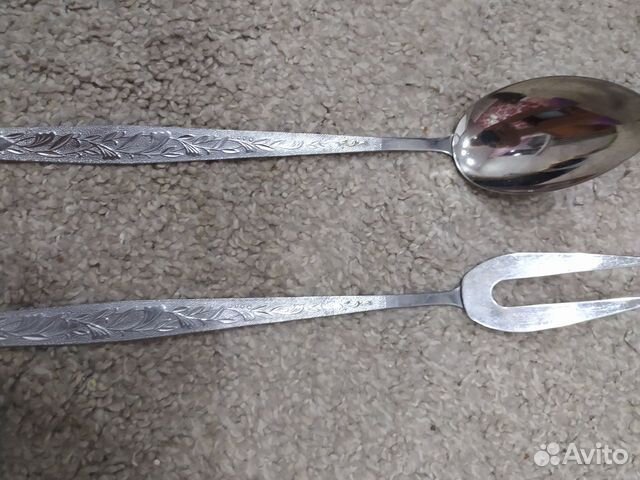 Вилка, ложка из набора,вазочки для мороженого СССР