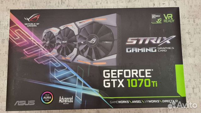 Видеокарта Asus Rog srtix gtx 1070ti 8gb
