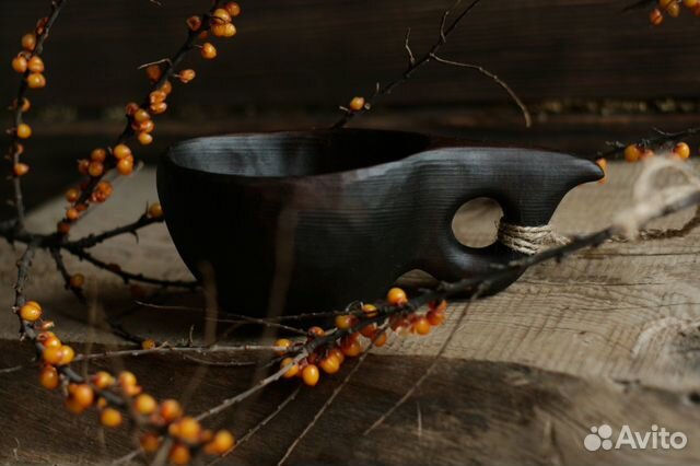 Кружка кукса деревянная из каштана