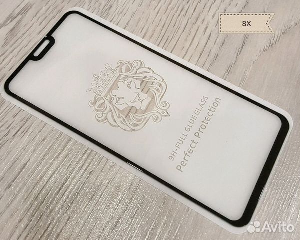 Защитное стекло на Honor 8X чёрное