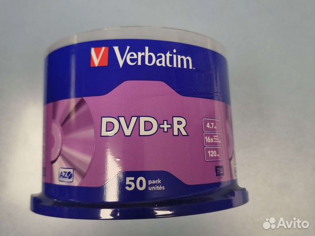 Диск DVD+R verbatim 50шт/упаковка (43550)
