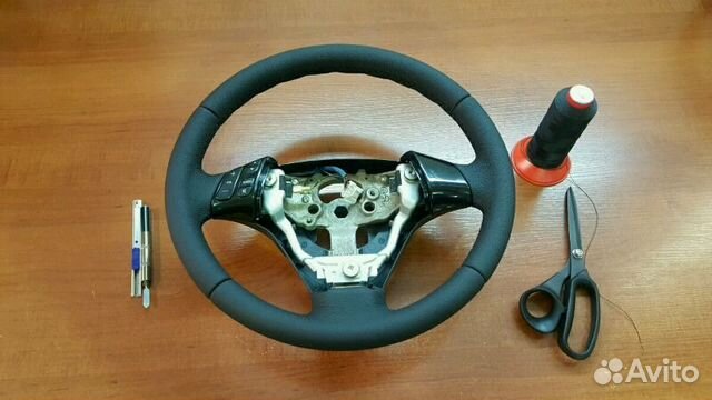 Новый кожанный руль Мазда 2. 3. 6 gg 3mb. CX-5.CX Новый кожанный руль Мазда 2. 3. 6 gg 3mb. CX-5.CX