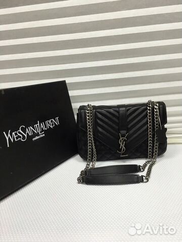 Клатч Сумка Yves Saint Laurent Punk Chains Черный