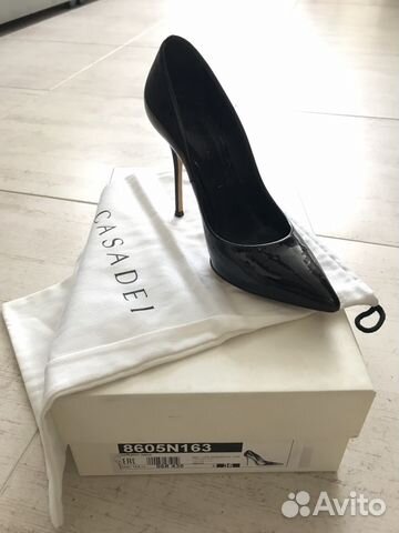Туфли Casadei, натуральная кожа(чёрный лак) Туфли Casadei, натуральная кожа(чёрный лак)