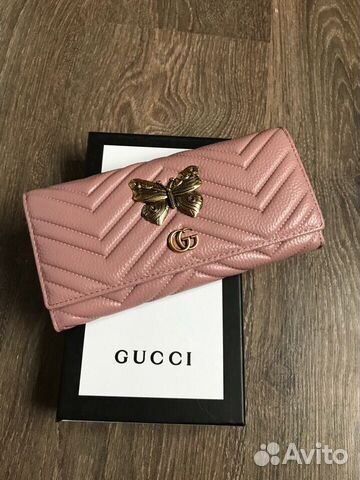 Кошелек Gucci с бабочкой розовый Кошелек Gucci с бабочкой розовый