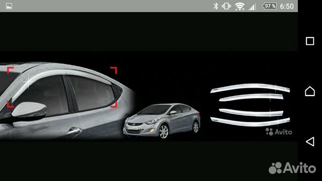 Дефлекторы окон (ветровики) на Hyundai Elantra MD