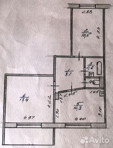 2-к квартира, 58 м², 5/9 эт.