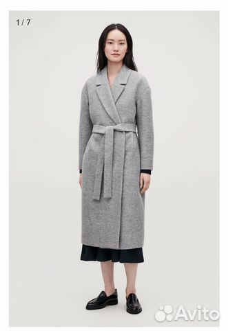 Новое, серое пальто COS, шерсть
