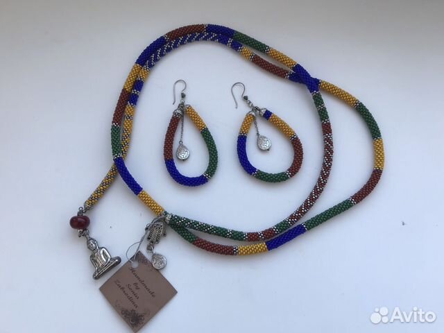 Handmade колье и серьги из бисера и серебра