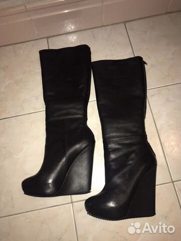 Сапоги зимние на танкетке, на меху corsocomo