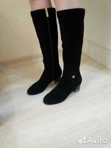 Сапоги р.40 стелька 26 нат.замша Francesco Donni