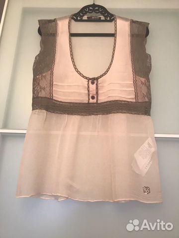 Блузки guess morgan mango 100 шёлк хлопок S р