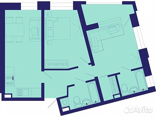 2-к квартира, 67 м², 18/23 эт. 2-к квартира, 67 м², 18/23 эт.