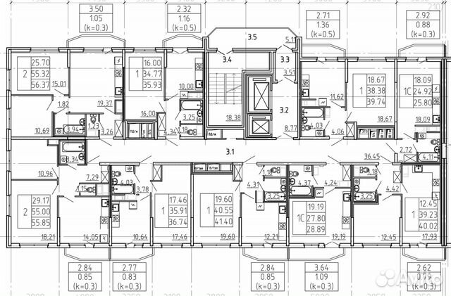 1-к квартира, 43.4 м², 17/19 эт.