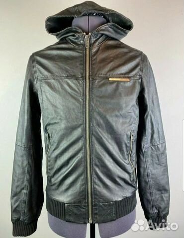 Кожаная куртка Superdry с капюшоном