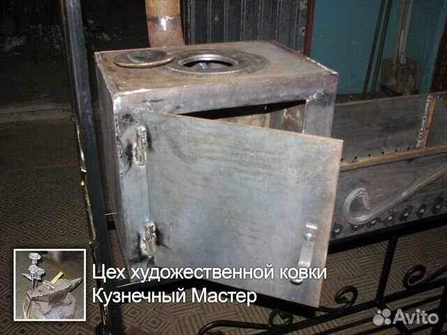 Мангал с крышей и печкой под казан