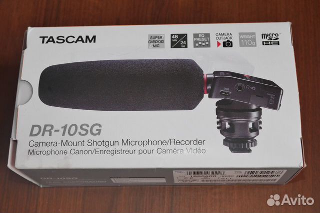 Tascam dr-10 sg микрофон пушка с рекордером Tascam dr-10 sg микрофон пушка с рекордером