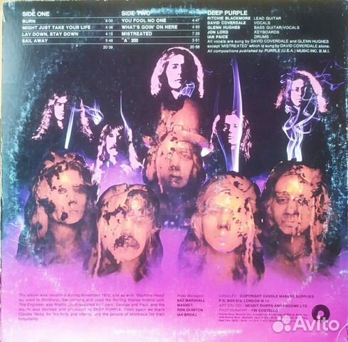 Deep Purple Burn 1974 USA Warner Vg/Ex