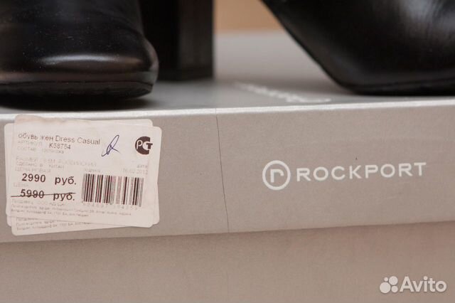 Новые черные кожаные ботинки Rockport