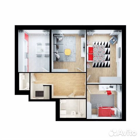 3-к квартира, 67.5 м², 6/15 эт.