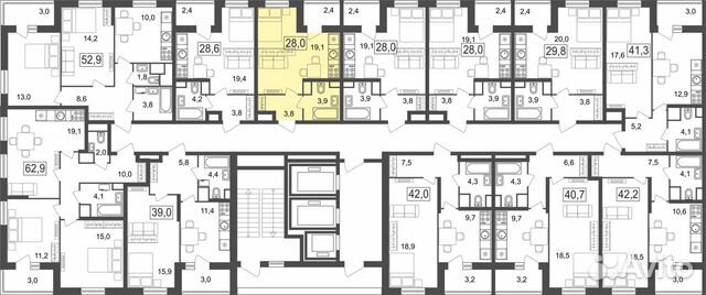 Студия, 28 м², 6/25 эт. Студия, 28 м², 6/25 эт.