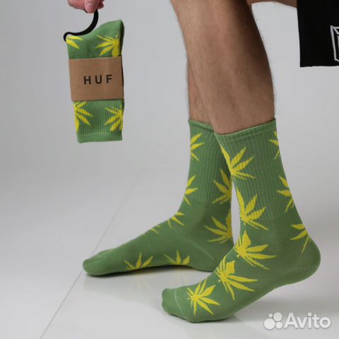 Носки HUF зелено-желтые Носки HUF зелено-желтые