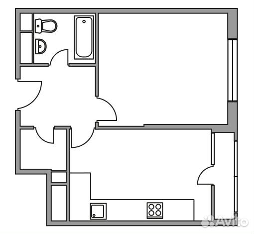 1-к квартира, 41.9 м², 6/10 эт. 1-к квартира, 41.9 м², 6/10 эт.