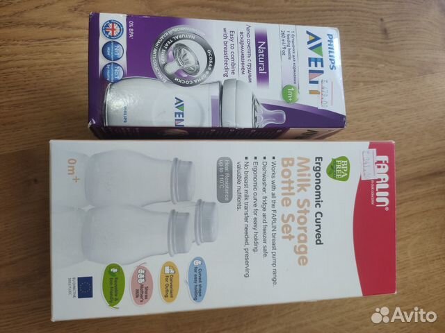Бутылочка Avent, емкости для молока, пеленки