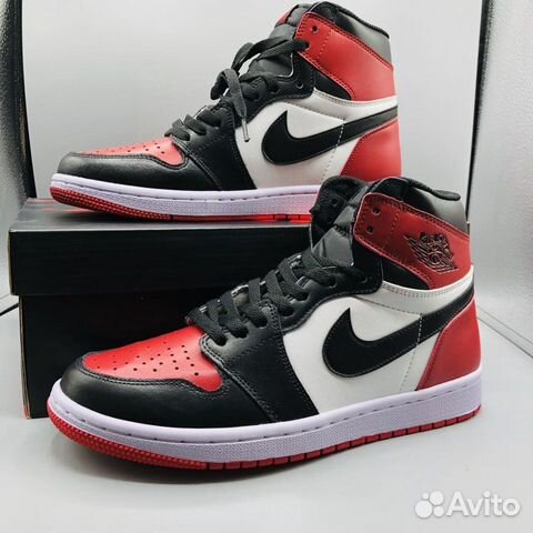 Кроссовки Nike Air Jordan 1 Retro High Bred Toe Кроссовки Nike Air Jordan 1 Retro High Bred Toe