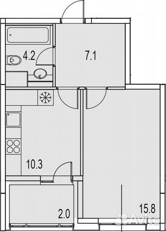 1-к квартира, 39.4 м², 5/13 эт.