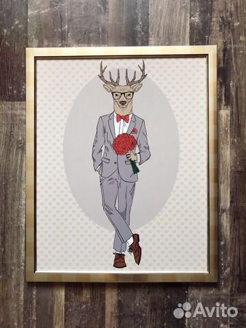 Постер в раме «Олень»