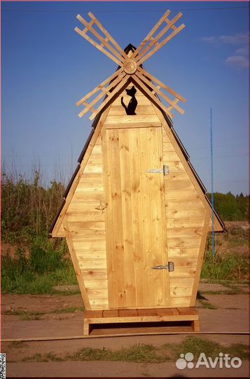 Дачный туалет деревянный BLU778