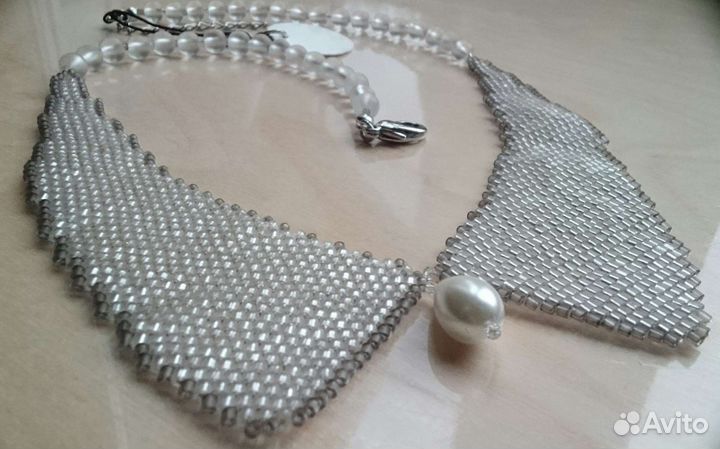 Колье воротничок новый из бисера ручной работы