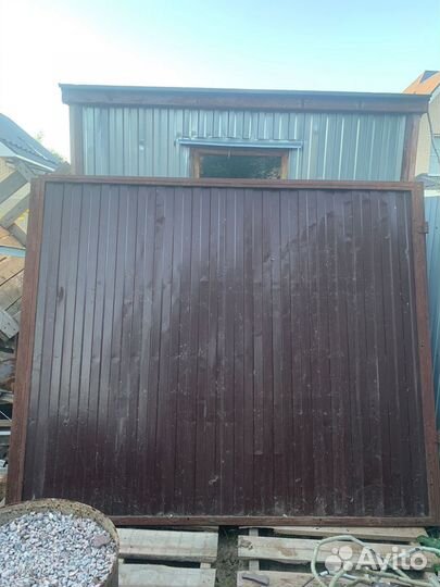 Ворота с калиткой распашные бу