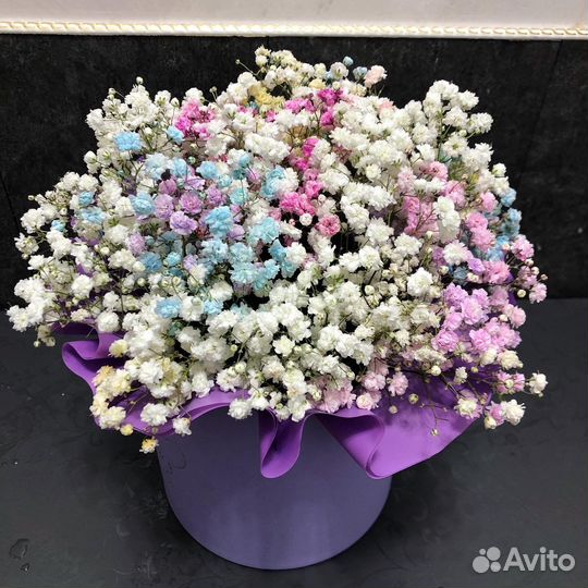 Букеты из гипсофилы, радужная гипсофила