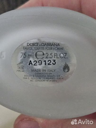 Мужская туалетная вода Dolce&Gabbana 75 ml