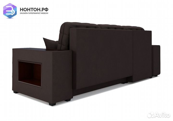 Угловой диван еврокнижка Мадрид микровельвет корич