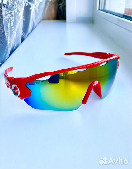 Велосипедные очки солнцезащитные красные