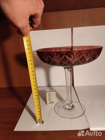 Ваза фруктовница. Богемское стекло