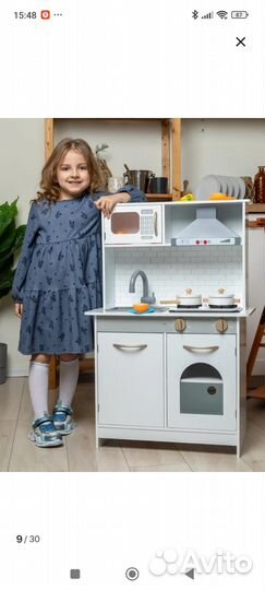 Детская игровая кухня деревянная