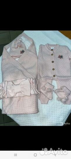 Комплект на выписку вязаный