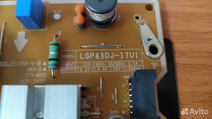 Блок питания TV LG EAX67209001 (1.5) LGP43DJ-17U1