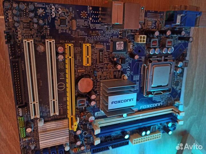 Материнская плата сокет 775 Foxconn, + процессор