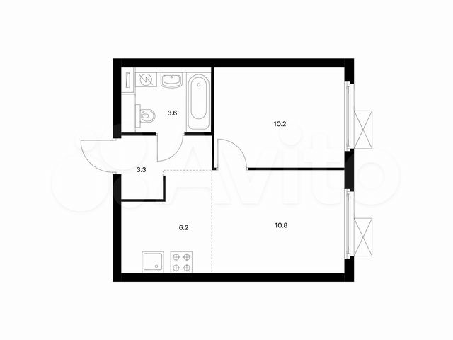 2-к. квартира, 34,1 м², 8/33 эт.